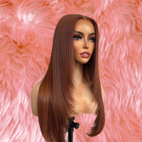 PREMIUM SYNTHETIC STRAIGHT BROWN WIG