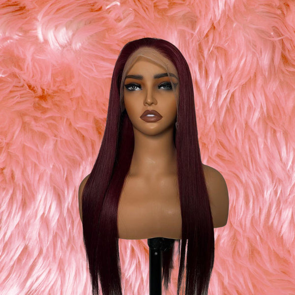 PREMIUM SYNTHETIC BURUGUNDY STRAIGHT WIG