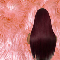 PREMIUM SYNTHETIC BURUGUNDY STRAIGHT WIG