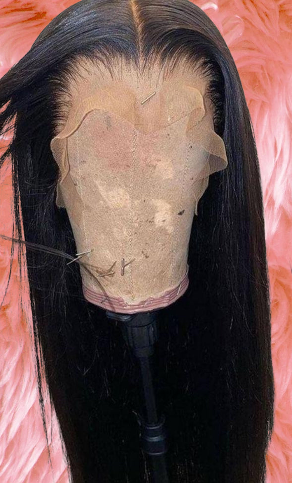 VIETNAMESE STRAIGHT BLACK WIG-LACE FRONT