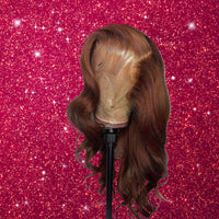 WAVY BROWN LACE FRONT NATURAL WIG