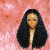 HUMAN HAIR DEEP WAVE NATURAL BLACK WIG